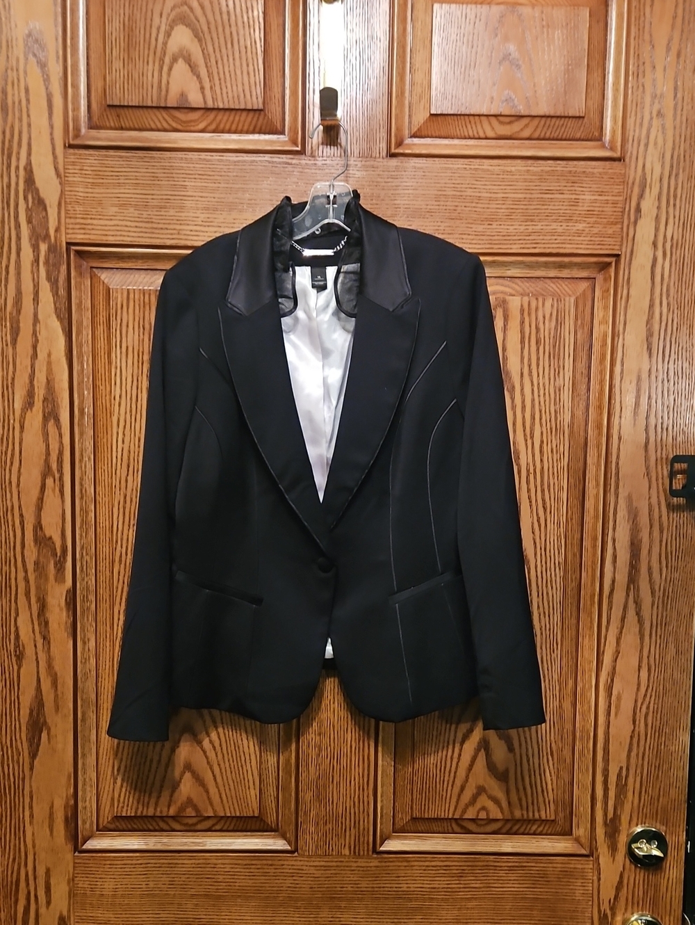 Sz 14 Black Blazer with Satin  Lapel
